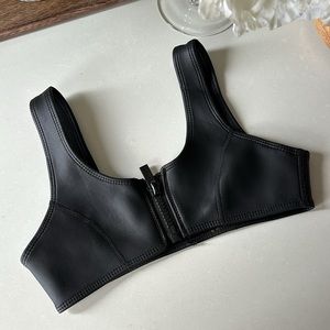 ♥️… Hoaka Black Neoprene Zipper Bokini Top